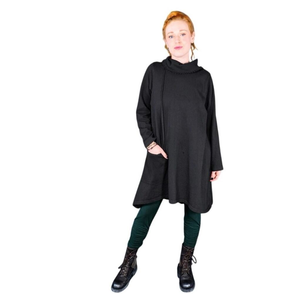 Blue Fish Heavy Eco Cotton Pocket Tunic, Francesca Black-U, Size 1